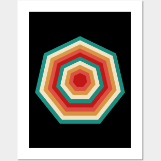 Retro Heptagon Posters and Art